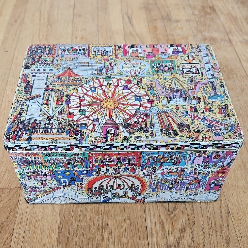 James Rizzi Pop Art Coney Island Carnival Large Hinged Tin